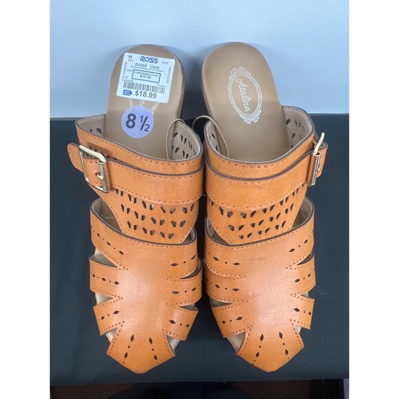 Atalina Womens Tan Cut-Out Platform Wedge Sandals Size 8.5 - Picture 3 of 8